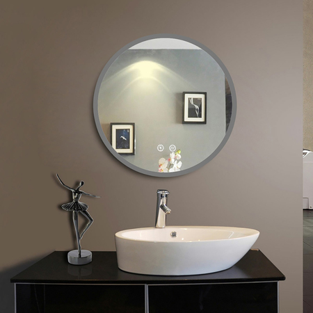Ketcham 24 "H x Frosted Glass Edge Mirror, LED Mirror ORB-24P